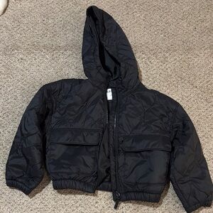 Old Navy Girls size 6/7 Hooded Black Puffer Jacket